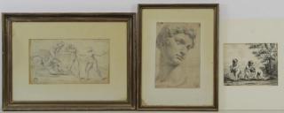 Appraisal: Lot of Three th th C Drawings Classical nudes and