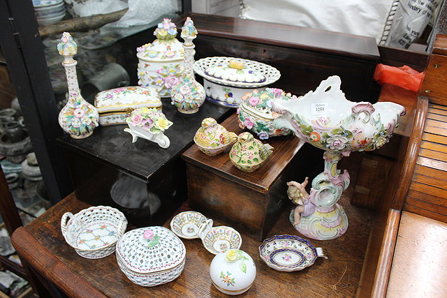 Appraisal: A GROUP OF VARIOUS PORCELAIN ORNAMENTS to include a pair