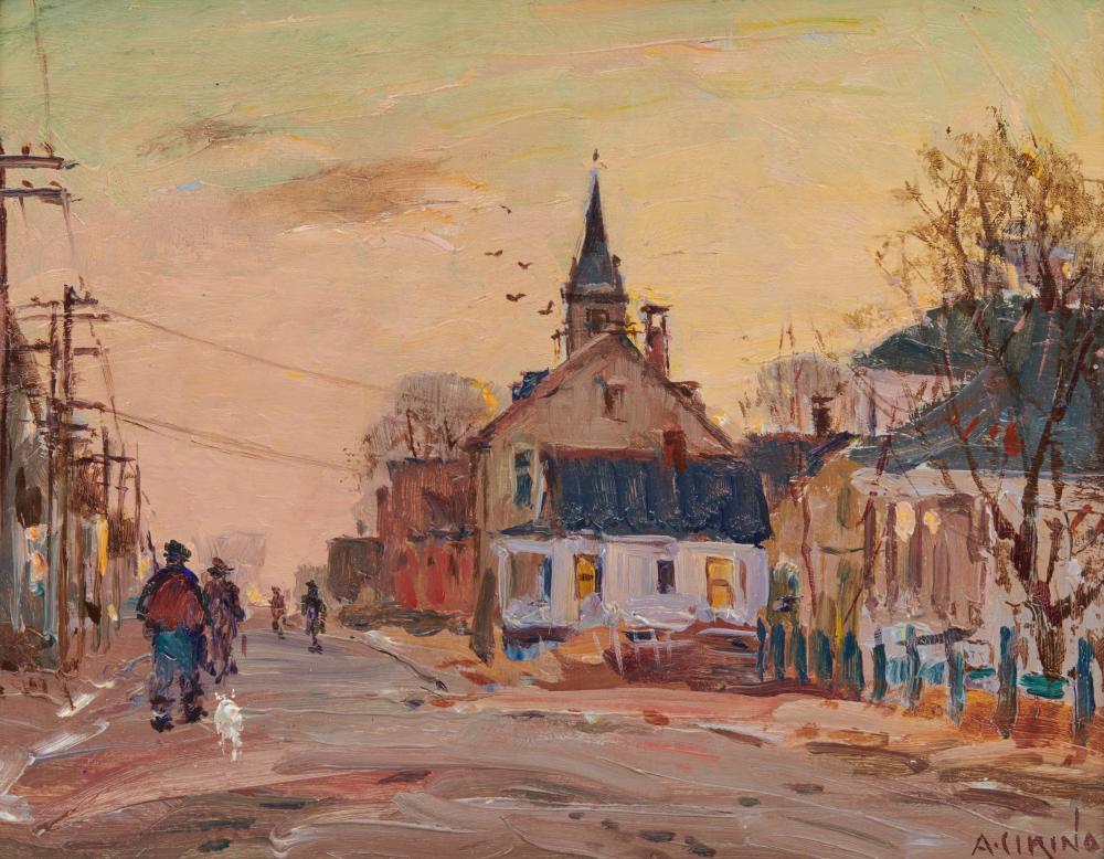 Appraisal: ANTONIO CIRINO American - The Town Church oil on board