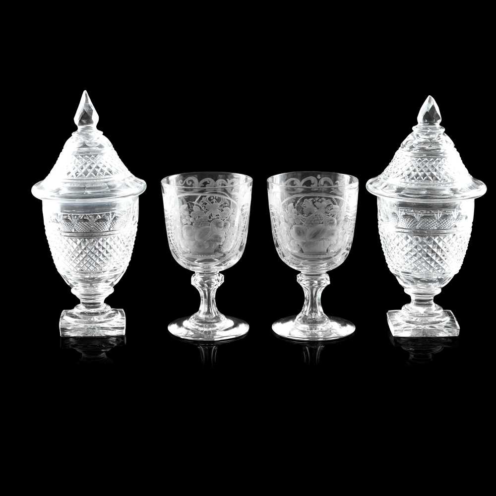 Appraisal: GROUP OF CUT AND ETCHED GLASS WARES TH CENTURY comprising