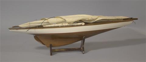 Appraisal: CARVED AND PAINTED MODEL OF A SLOOP long