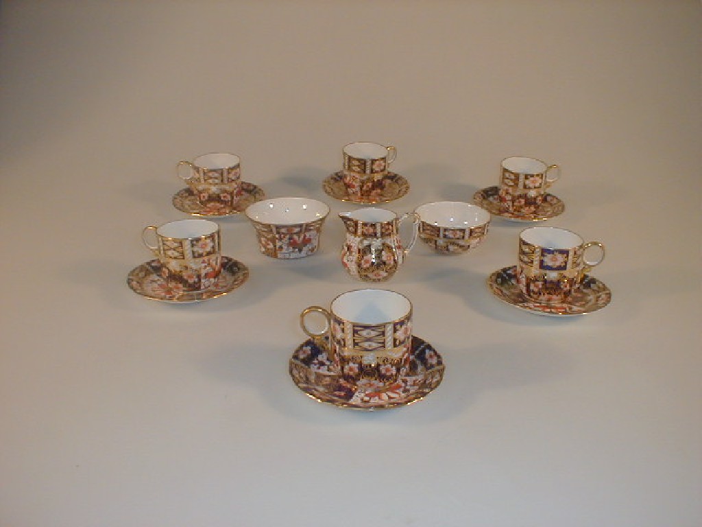 Appraisal: A Royal Crown Derby Imari pattern coffee service comprising six