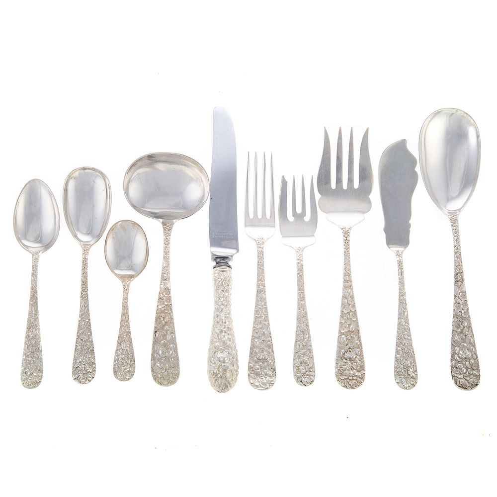 Appraisal: Stieff Sterling Stieff Rose Flatware Service Including nine dinner knives