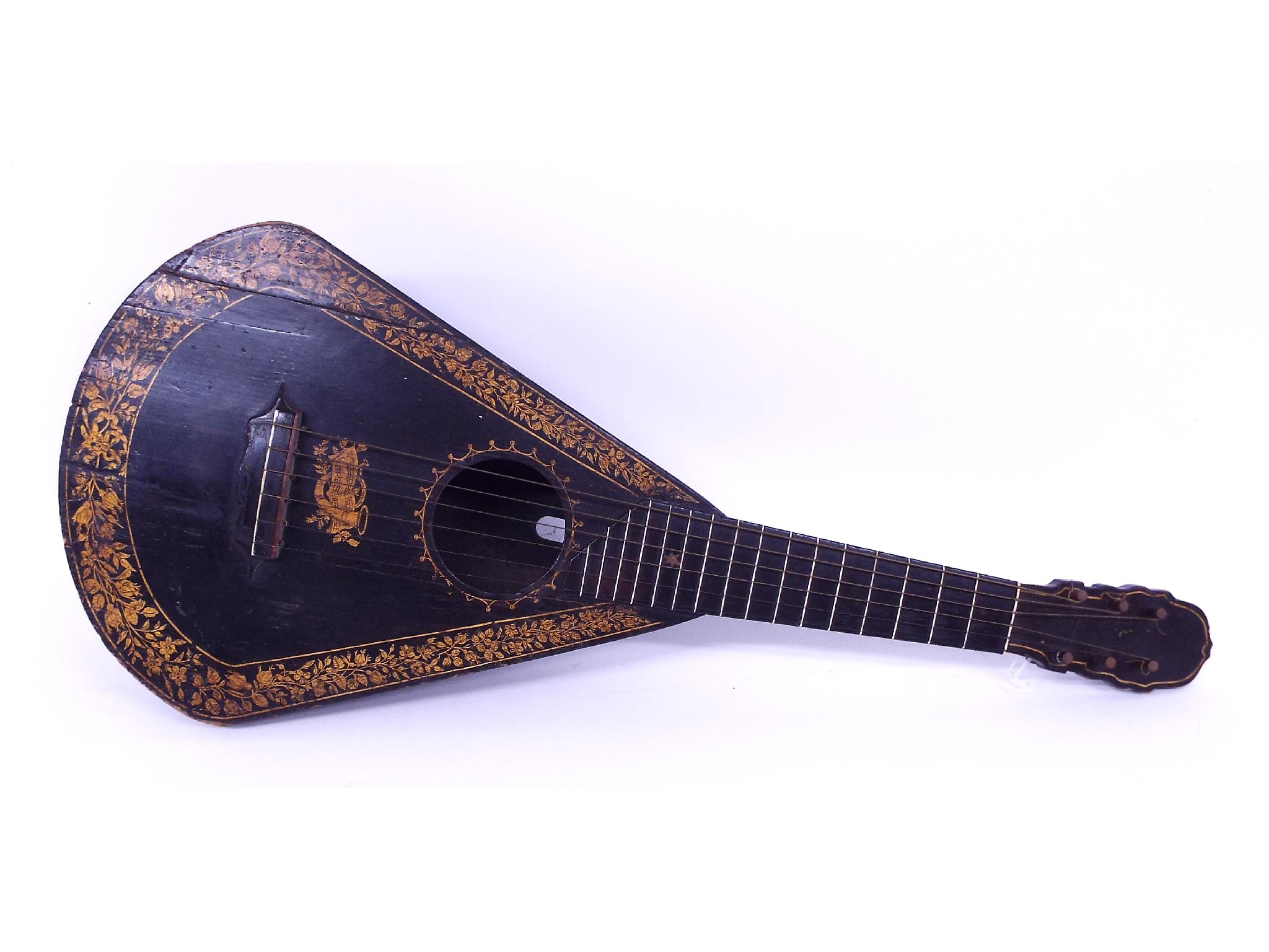 Appraisal: Harp guitar possibly by Edward Light with closed shaped peg