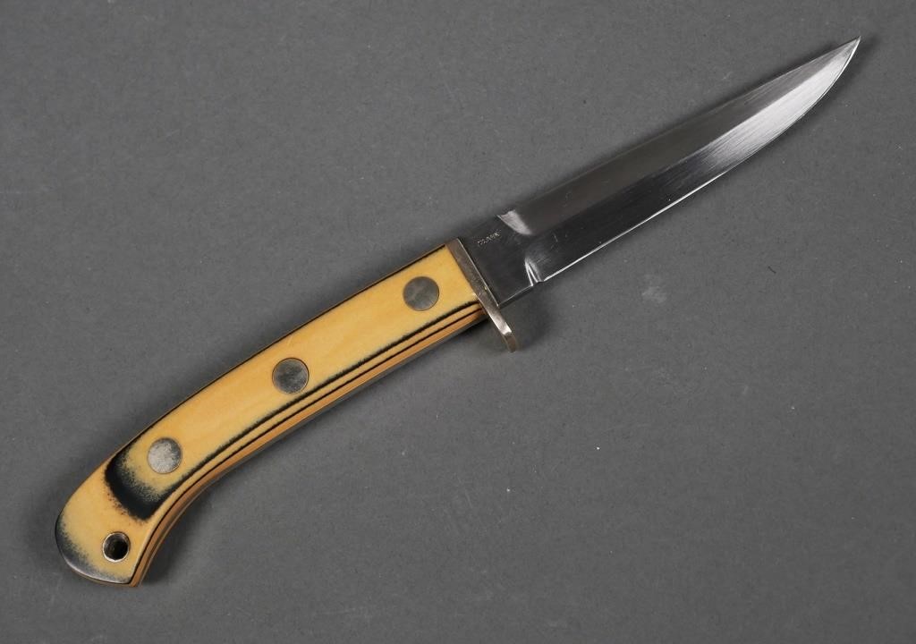 Appraisal: Custom made Clark Micarta handle fixed blade hunting or camping