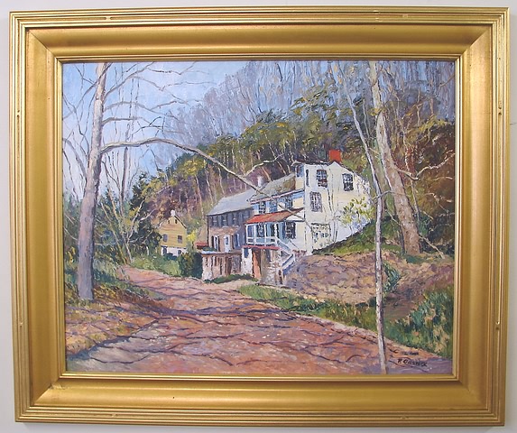 Appraisal: Raven's Rock above Lambertville NJ spring landscape oil on canvas