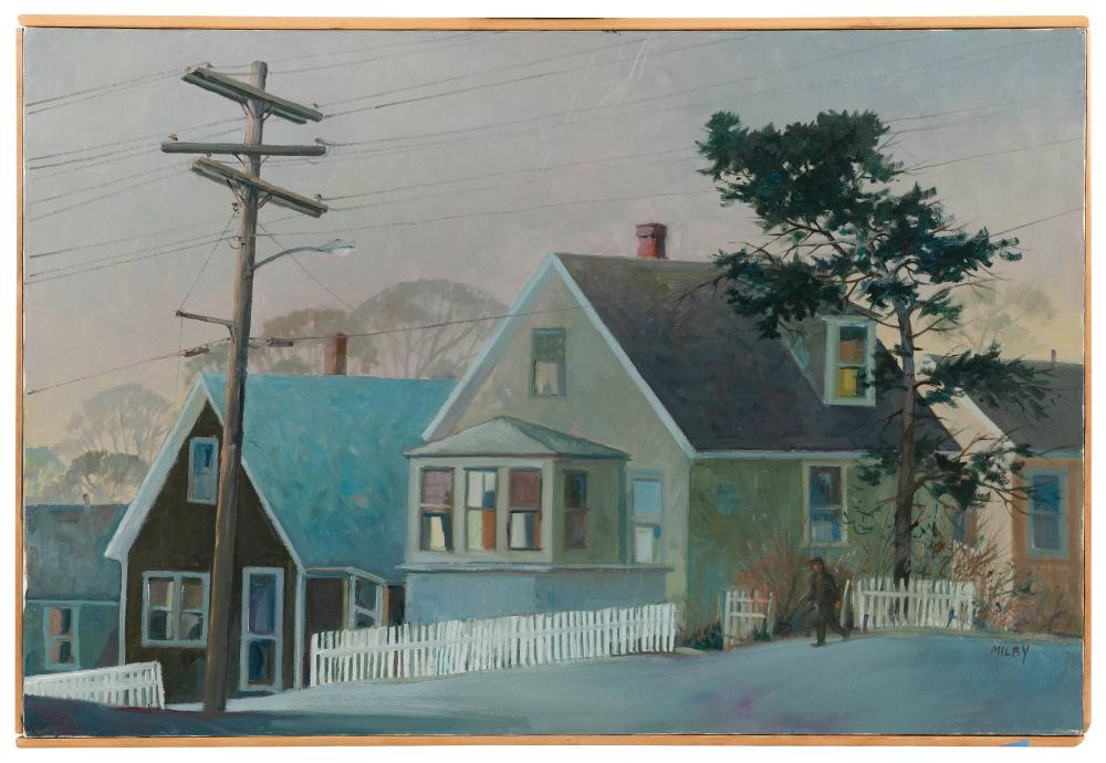 Appraisal: FRANK MILBY MASSACHUSETTS B CAPE COD STREET SCENE OIL ON