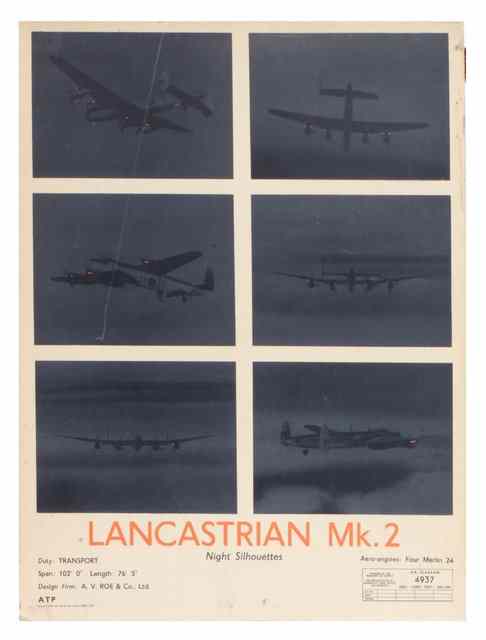 Appraisal: A CARD MOUNTED POSTER depicting six images of night silhouettes