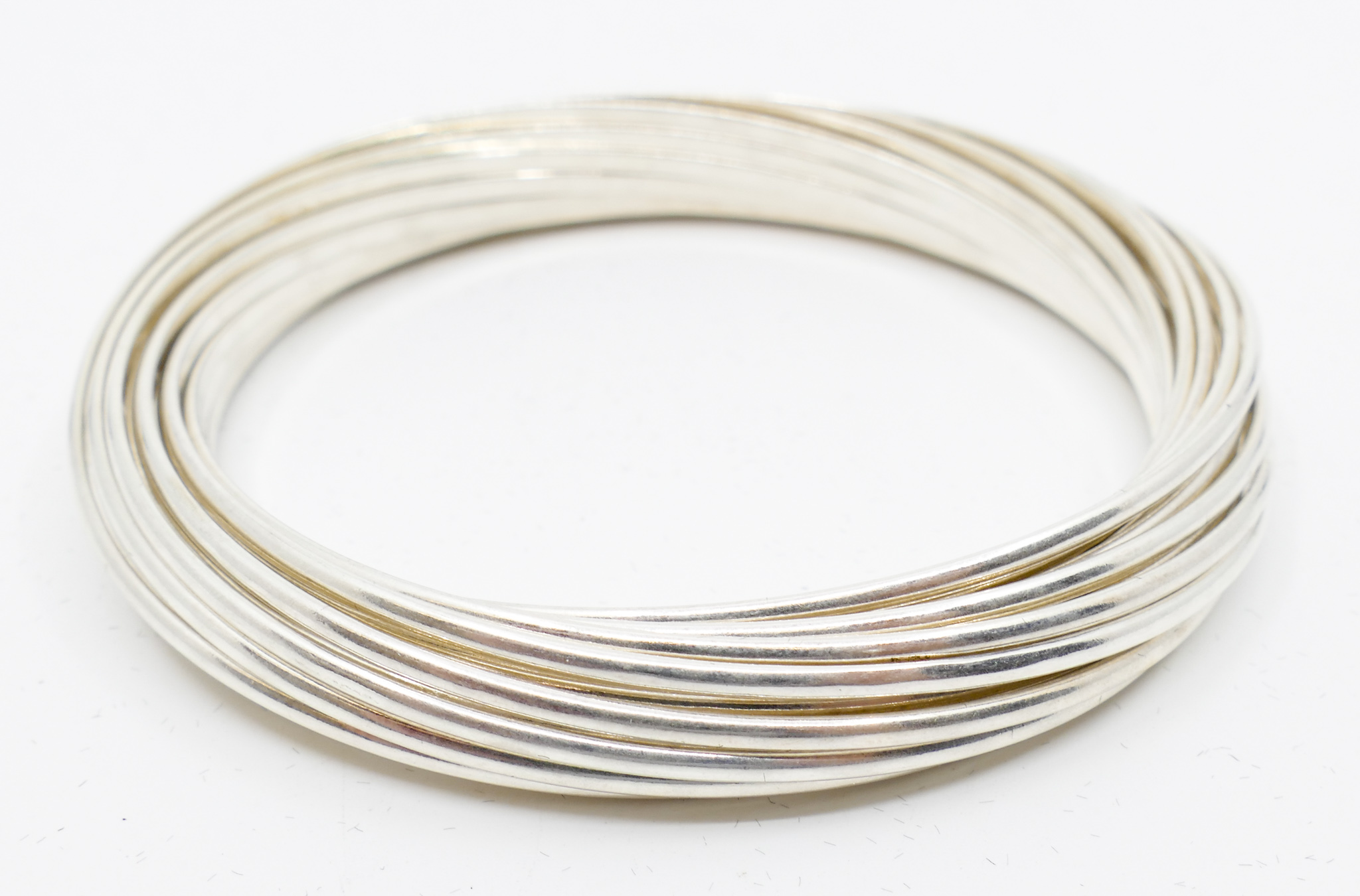 Appraisal: Modern Sterling Multi-Bangle Bracelet '' Inner Diameter - Grams TW