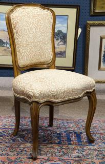 Appraisal: Louis XV style fruitwood side chair Louis XV style fruitwood