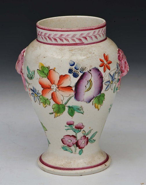 Appraisal: AN TH TH CENTURY ENGLISH VASE decorated with hand painted