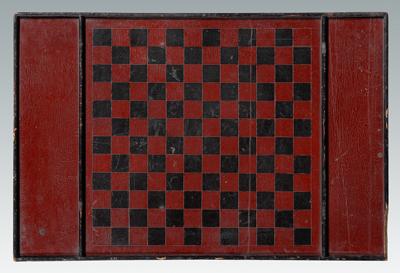 Appraisal: Red and black painted game board red and black checkerboard