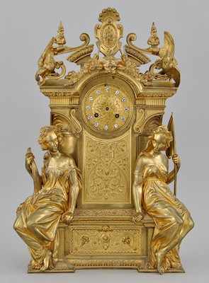 Appraisal: A Napoleon III D'Ore Bronze Figural Mantel Clock by Jean-Fran