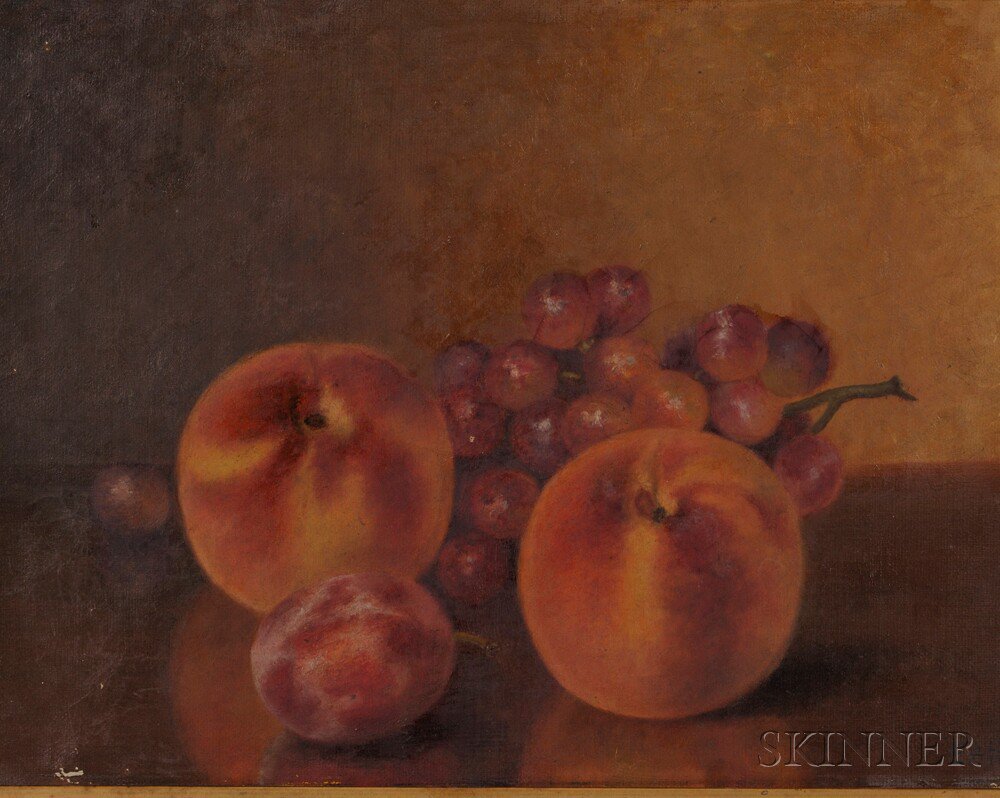 Appraisal: Fall River School th Century Still Life with Peaches and