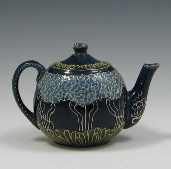 Appraisal: Avon Decorated Teapot marked hand script Avon tiny glaze chip