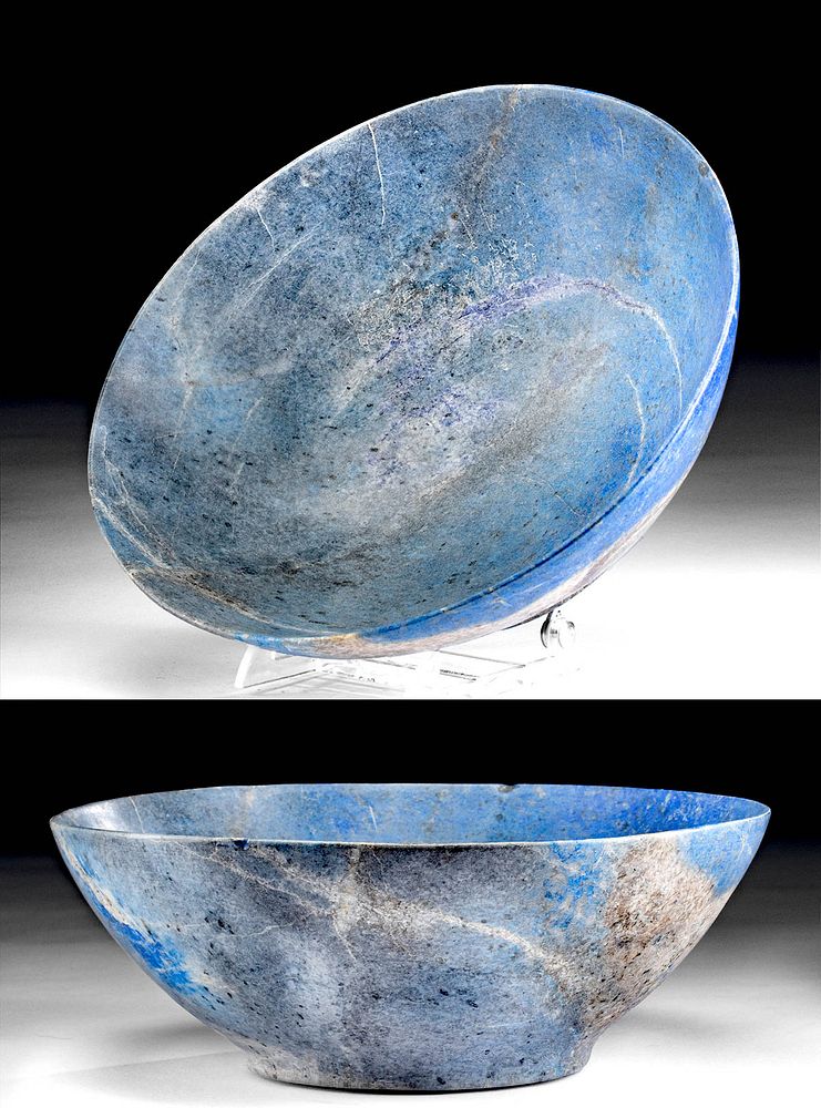 Appraisal: Spectacular Bactrian Lapis Lazuli Bowl Ancient Central Asia Bactria modern