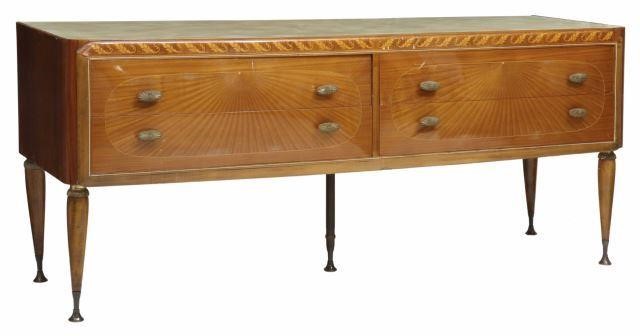 Appraisal: Italian mid-century modern mahogany chest of drawers in the manner