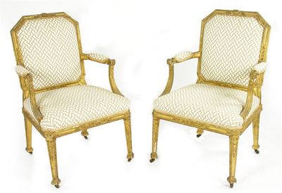 Appraisal: A pair of th century continental giltwood and gesso open