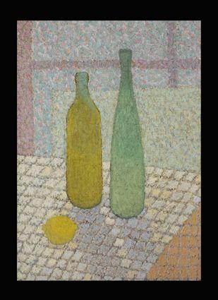 Appraisal: OLGA TH C STILL LIFE WITH TWO BOTTLES AND A