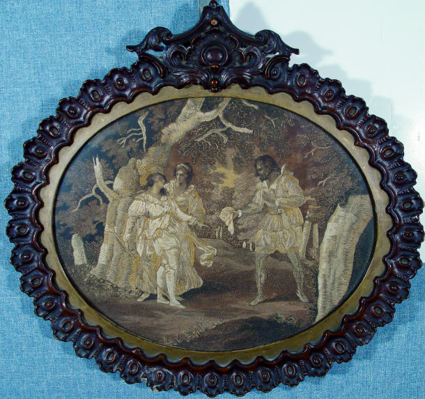 Appraisal: Early Victorian silk picture of classical figures in a carved