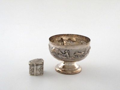 Appraisal: An Indian small bowl circular on a stepped spreading foot