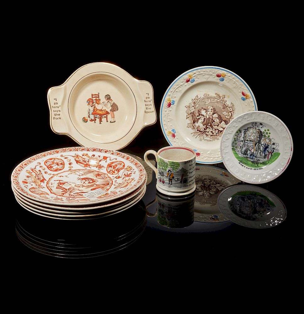 Appraisal: Assorted Plates and Cup Lot of nine ceramic items comprising