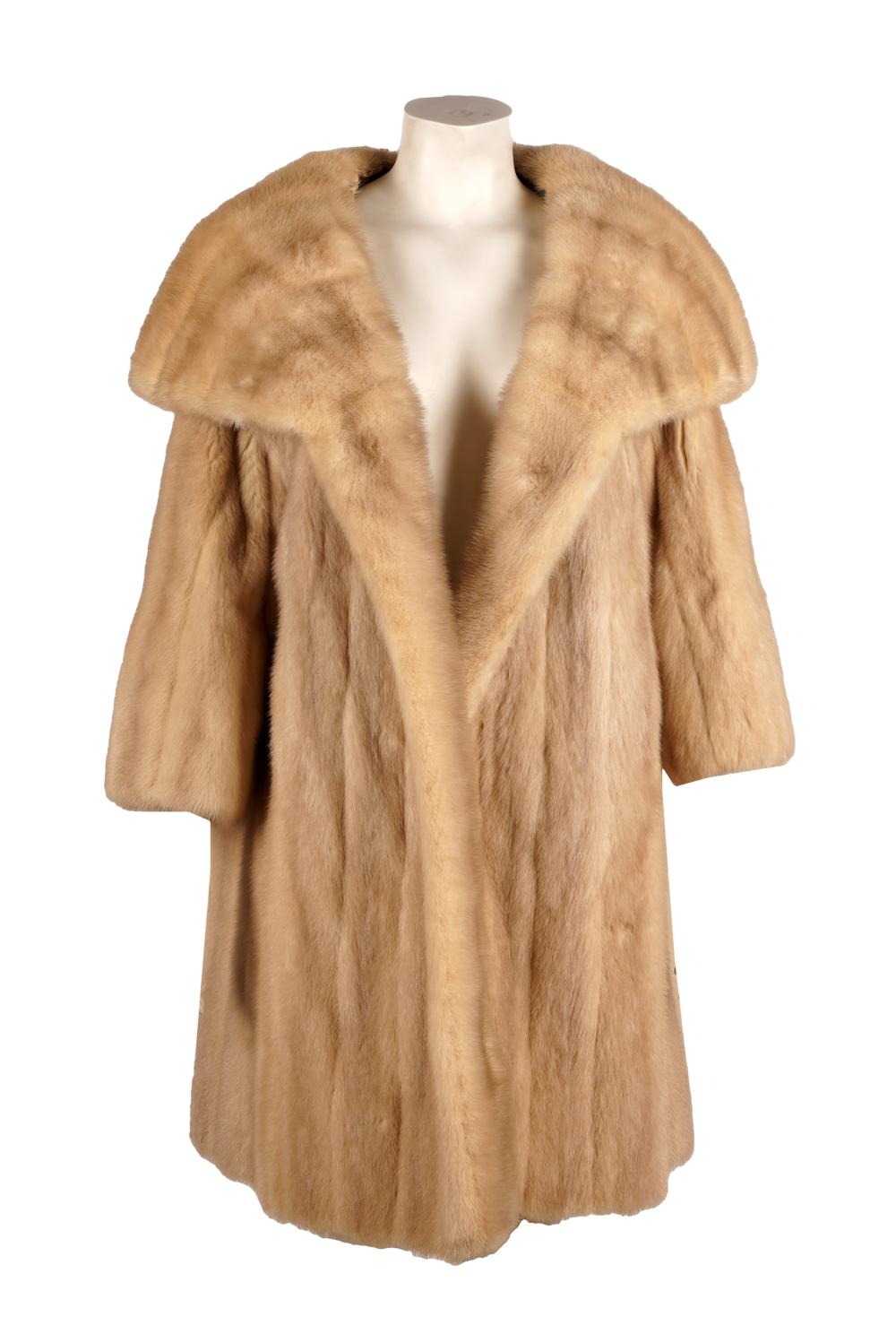 Appraisal: BEIGE FUR COATwith Peter Kadlec label Condition