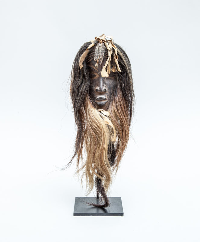 Appraisal: DAN CARVED WOOD AND HAIR FETISH MASK LIBERIA x x