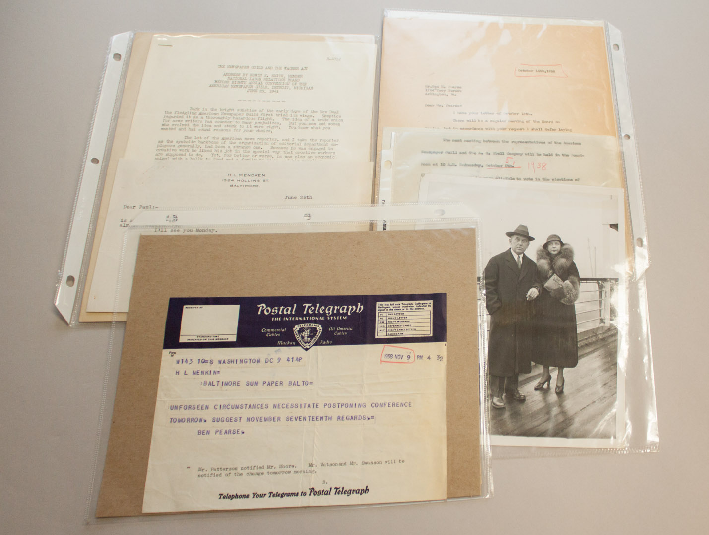 Appraisal: Ephemera Group of original H L Mencken items comprising a