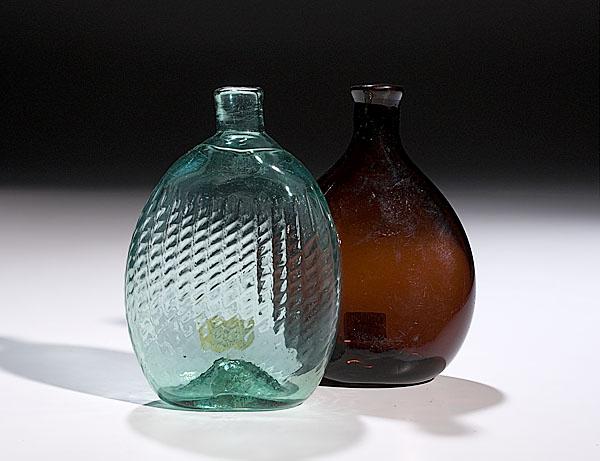 Appraisal: BLOWN MIDWESTERN PITKIN-TYPE FLASK PLUS ca - attributed to Mantua