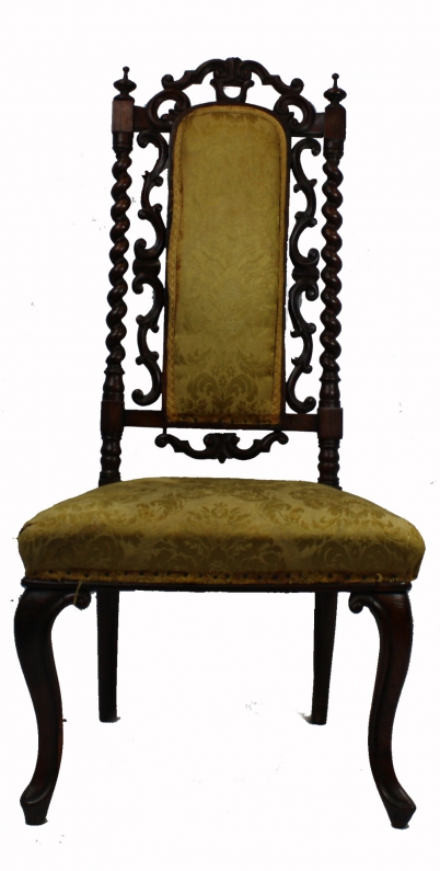 Appraisal: th Century Mahogany Carolean style hall chair