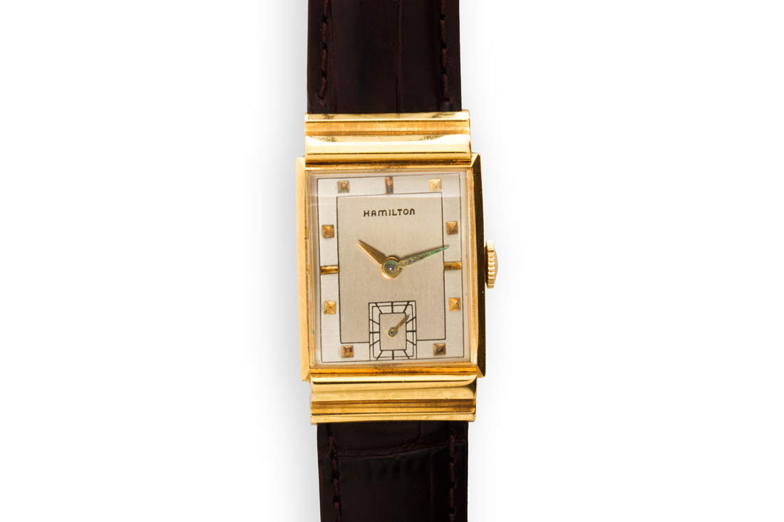 Appraisal: AN EIGHTEEN KARAT GOLD WRISTWATCH HAMILTON An eighteen karat gold