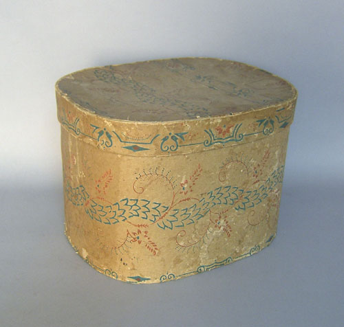 Appraisal: Wallpaper box lined with newspaper h