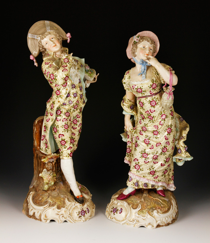 Appraisal: - Royal Rudelstadt Porcelain Figures Royal Rudelstadt figures of man