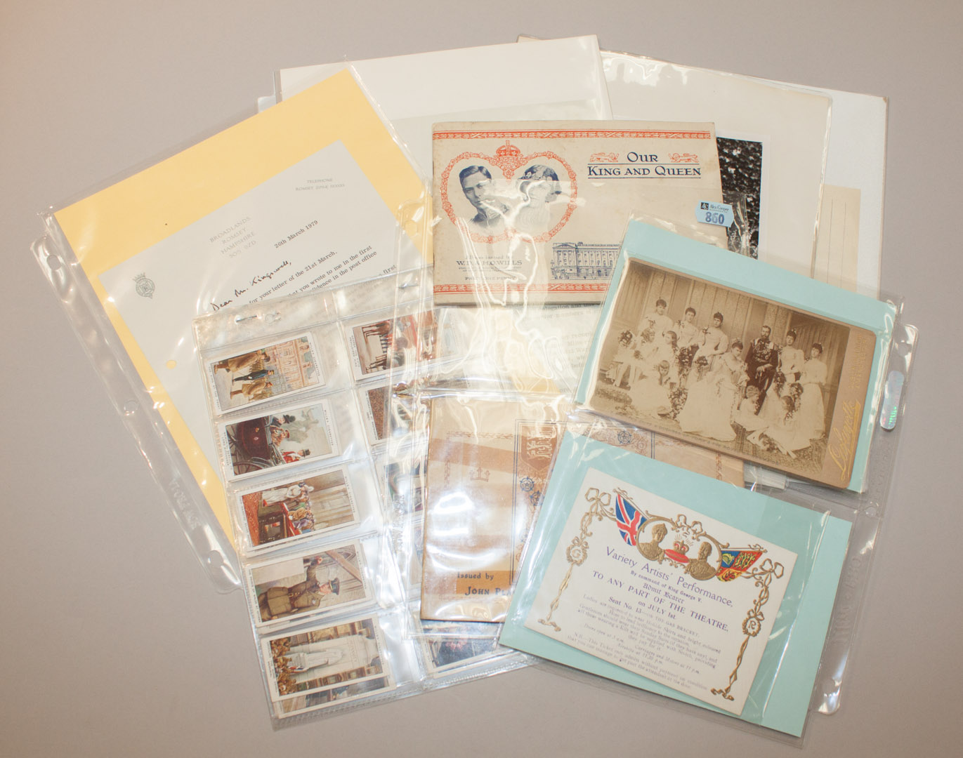 Appraisal: Ephemera Items related to British royalty including three sets of