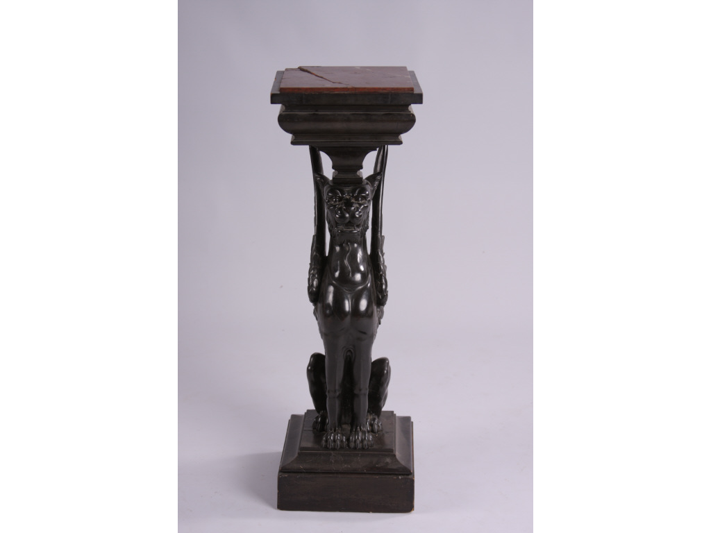 Appraisal: Marble Top Griffin Pedestal late th c on swivel top