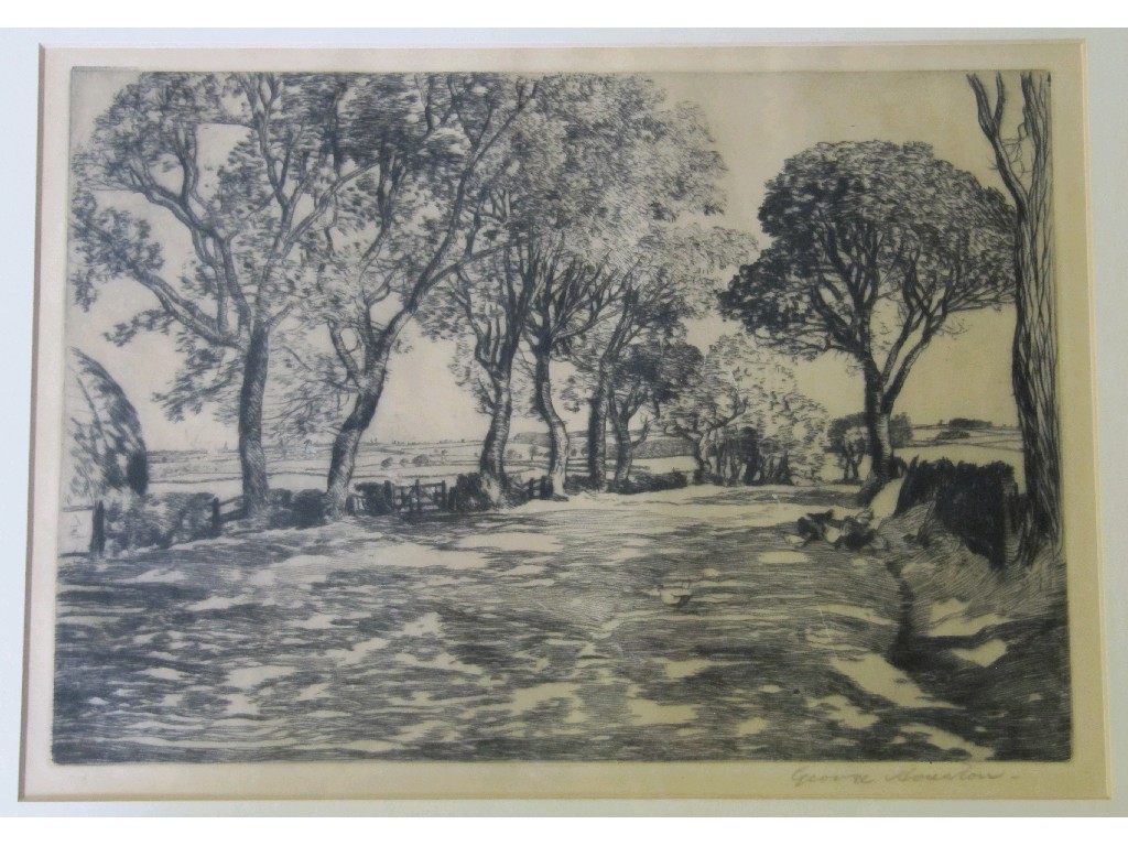 Appraisal: GEORGE HOUSTON RSW RSA RI - Etching 'An Ayrshire Byway'