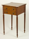 Appraisal: LAMP TABLE - Two drawer Sheraton style lamp table mahogany