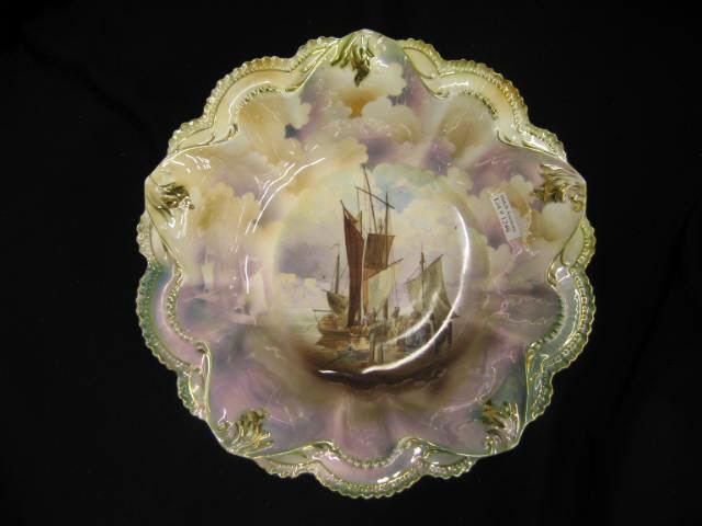 Appraisal: R S Prussia Porcelain Ships in Harbor Bowl master berry