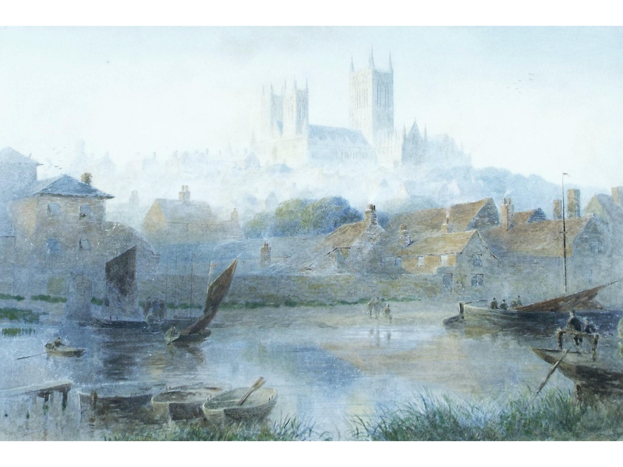 Appraisal: Howell th century - Durham Cathedral from the River Tees