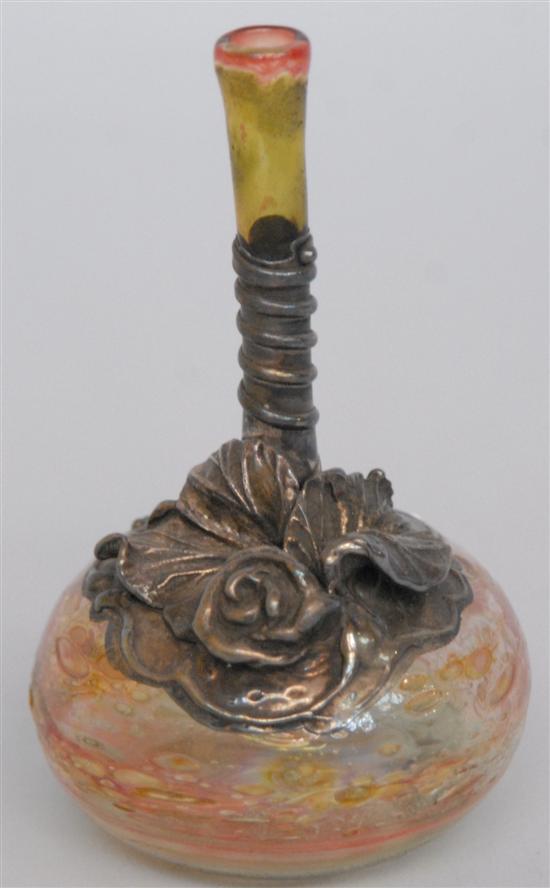 Appraisal: SILVER MOUNTED PERFUME BOTTLE H