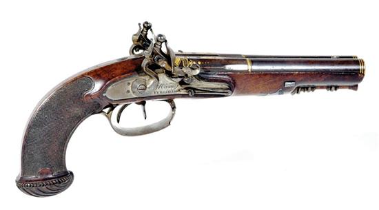 Appraisal: Rare French flintlock pistol by Nicolas-Noel Boutet first quarter th