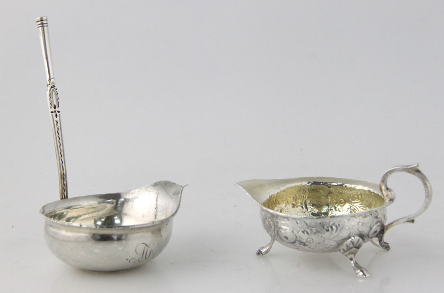 Appraisal: A silver ladle set with a George II coin maker's