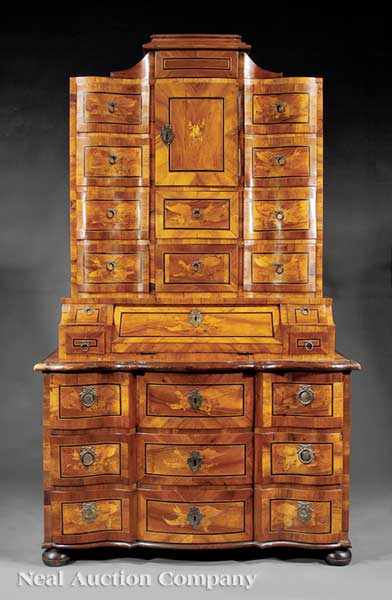 Appraisal: A North Italian Austrian Neoclassical Burled Walnut and Inlaid Cabinet