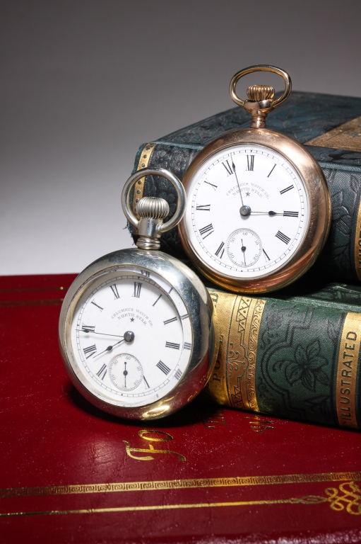 Appraisal: TWO OPEN FACE NORTH STAR POCKET WATCHES American late th