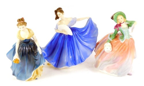 Appraisal: Three Royal Doulton figures Melanie HN cm high Elaine and