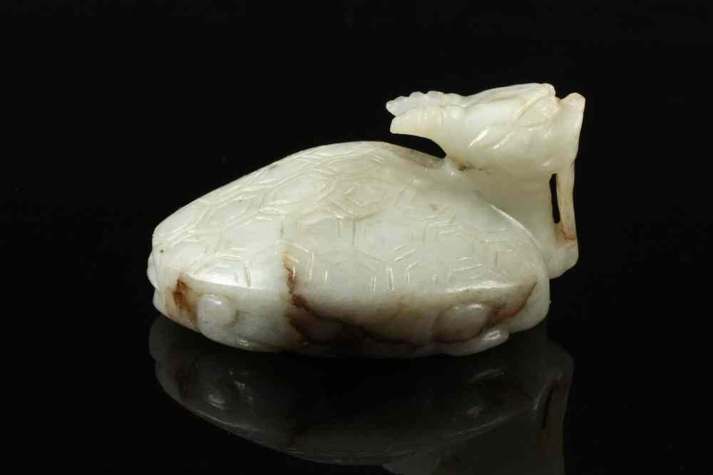 Appraisal: CHINESE JADE CARVING - Song Dynasty Carved White Jade Turtle