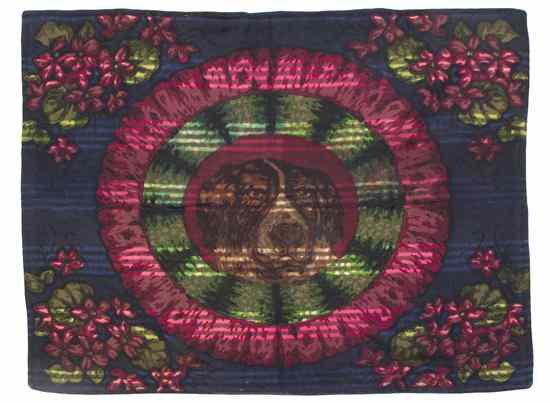 Appraisal: A Victorian Wool Carriage Blanket having a central image of