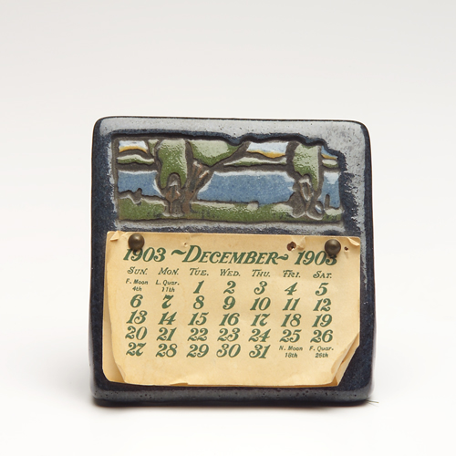 Appraisal: SATURDAY EVENING GIRLS Perpetual calendar with tree and river landscape