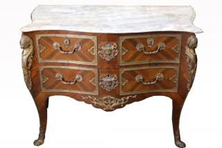 Appraisal: French Louis XIV Style Marble Top Commode French Louis XIV